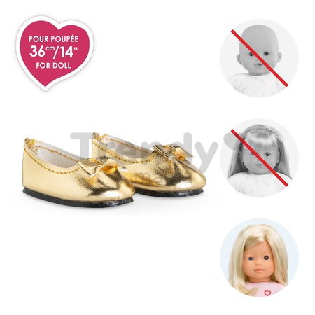 Balerínky pre bábiku Gold Ballet Flat Shoes Ma Corolle pre 36 cm bábiku