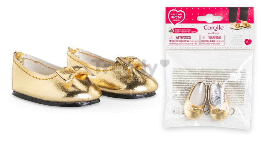 Balerínky pre bábiku Gold Ballet Flat Shoes Ma Corolle pre 36 cm bábiku