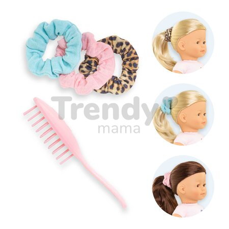 Hrebeň a gumičky do vlasov pre bábiku Hair Brush & Scrunchies Set Ma Corolle pre 36 cm bábiku