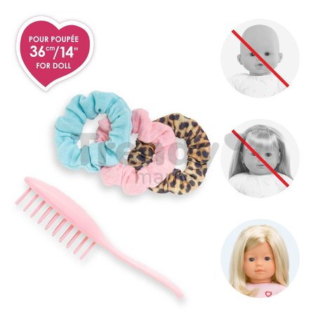 Hrebeň a gumičky do vlasov pre bábiku Hair Brush & Scrunchies Set Ma Corolle pre 36 cm bábiku