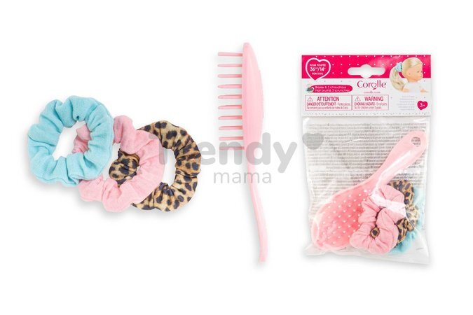 Hrebeň a gumičky do vlasov pre bábiku Hair Brush & Scrunchies Set Ma Corolle pre 36 cm bábiku