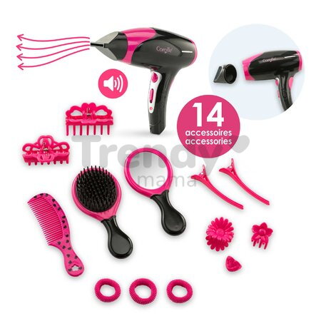 Fén na vlasy pre bábiku Hairstyling Set Ma Corolle 14 doplnkov pre 36 cm bábiku