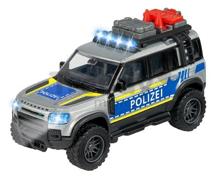 Autíčko policajné Land Rover Police Majorette so zvukom a svetlom dĺžka 12,5 cm