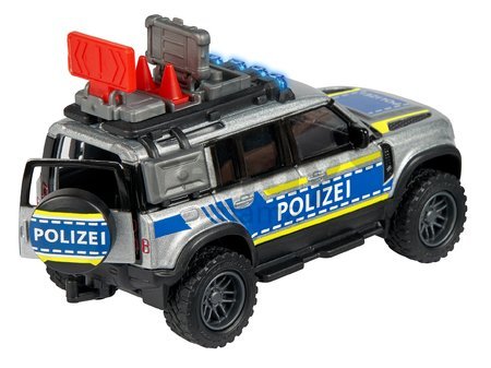 Autíčko policajné Land Rover Police Majorette so zvukom a svetlom dĺžka 12,5 cm