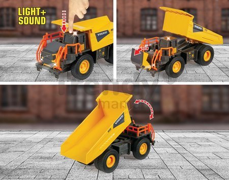 Autíčko stavebné vyklápač Volvo Rigid Hauler Majorette so zvukom a svetlom dĺžka 20 cm