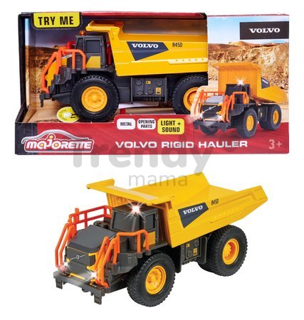 Autíčko stavebné vyklápač Volvo Rigid Hauler Majorette so zvukom a svetlom dĺžka 20 cm