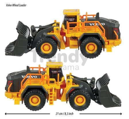 Nakladač Volvo Wheel Loader Majorette 21 cm dĺžka so zvukom a svetlom a pohyblivými časťami