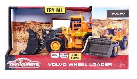 Nakladač Volvo Wheel Loader Majorette 21 cm dĺžka so zvukom a svetlom a pohyblivými časťami