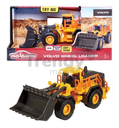 Nakladač Volvo Wheel Loader Majorette 21 cm dĺžka so zvukom a svetlom a pohyblivými časťami