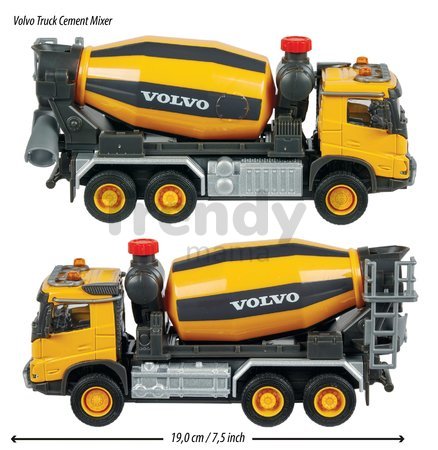 Autíčko stavebné miešačka Volvo Truck Cement Mixer Majorette so zvukom a svetlom dĺžka 19 cm