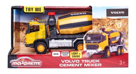 Autíčko stavebné miešačka Volvo Truck Cement Mixer Majorette so zvukom a svetlom dĺžka 19 cm