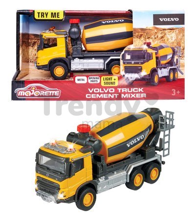 Autíčko stavebné miešačka Volvo Truck Cement Mixer Majorette so zvukom a svetlom dĺžka 19 cm