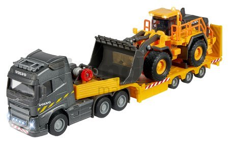 Kamión s nakladačom Volvo Truck & Wheel Loader Majorette 35 cm dĺžka so zvukom a svetlom