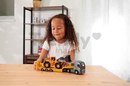 Kamión s nakladačom Volvo Truck & Wheel Loader Majorette 35 cm dĺžka so zvukom a svetlom