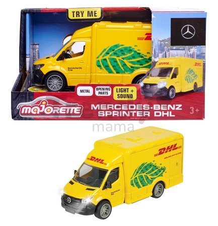 Autíčko kuriérske Mercedes-Benz Sprinter DHL Majorette so zvukom a svetlom dĺžka 15 cm