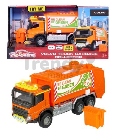 Autíčko smetiarske Volvo Truck Majorette so zvukom a svetlom dĺžka 19 cm