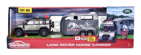 Auto terénne s prívesom pre koňa Land Rover Horse Carrier Majorette 25 cm dĺžka so zvukom a svetlom