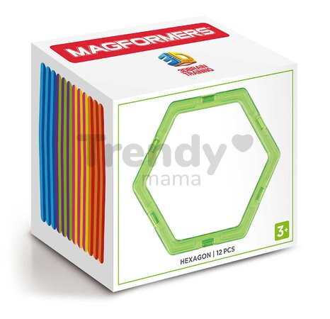 Rozšírenie k magnetickej stavebnici Šesťuholník Hexagonal Set Magformers 12 dielov