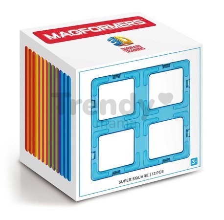 Rozšírenie k magnetickej stavebnici Super Štvorec Square Set Magformers 12 dielov
