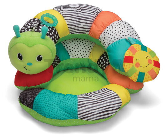 Vankúšik pre hru na brušku Húsenica Prop-A-Pillar Tummy Time & Seated Support Infantino s opierkou a odnímateľnými hračkami s hryzátkom od 0 mes