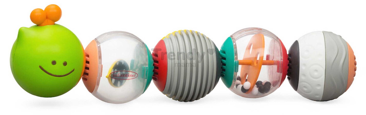 Húsenica z loptičiek Caterpillar Activity Balls Infantino s hryzátkom od 6 mes INF216560