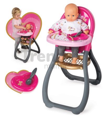 Jedálenská stolička Baby Nurse Zlatá edícia Smoby pre 42 cm bábiku od 18 mes