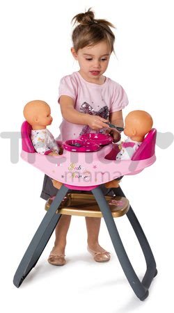Jedálenská stolička Baby Nurse Zlatá edícia Smoby pre 42 cm bábiky dvojičky od 24 mes
