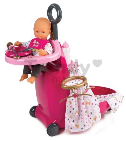 Prebaľovací vozík pre bábiku Baby Nurse Zlatá edícia Smoby s postieľkou a kuchynkou od 18 mes