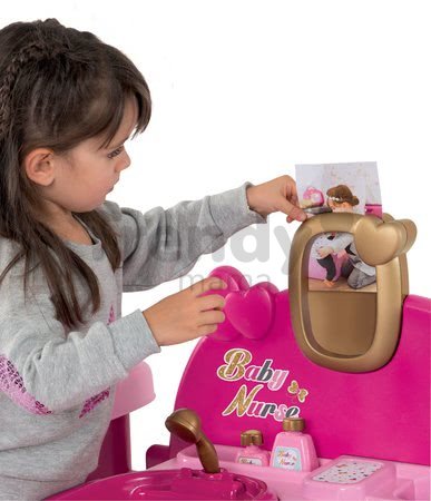 Domček pre bábiku Baby Nurse Doll's Play Center Smoby trojkrídlový s 23 doplnkami pre bábiku