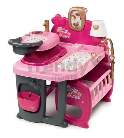 Domček pre bábiku Baby Nurse Doll's Play Center Smoby trojkrídlový s 23 doplnkami pre bábiku