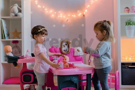 Domček pre bábiku Baby Nurse Doll's Play Center Smoby trojkrídlový s 23 doplnkami pre bábiku