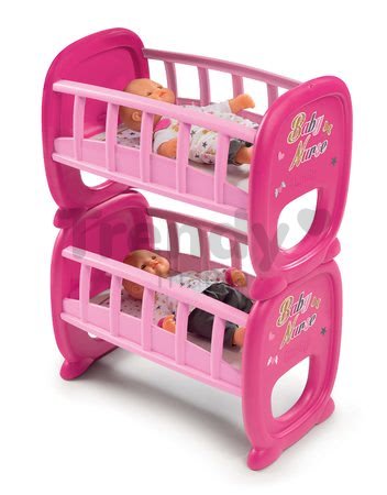 Poschodová posteľ pre bábiky Baby Nurse Twin Smoby pre 42 cm dvojičky od 24 mes