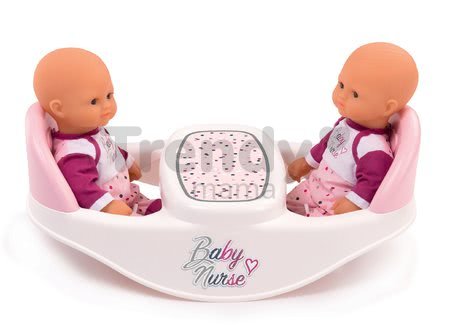 Jedálenská stolička a hojdačka Violette Baby Nurse Smoby pre dvojičky bábiky so 4 doplnkami od 24 mes