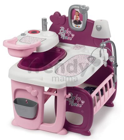 Domček pre bábiku Violette Baby Nurse Large Doll's Play Center Smoby trojkrídlový s 23 doplnkami (kuchynka, kúpelňa, spálňa)