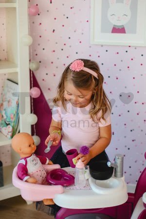 Domček pre bábiku Violette Baby Nurse Large Doll's Play Center Smoby trojkrídlový s 23 doplnkami (kuchynka, kúpelňa, spálňa)