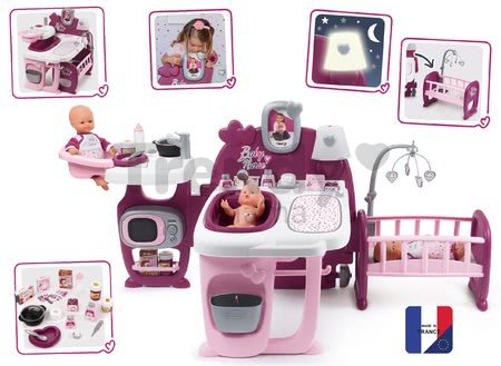 Domček pre bábiku Violette Baby Nurse Large Doll's Play Center Smoby trojkrídlový s 23 doplnkami (kuchynka, kúpelňa, spálňa)