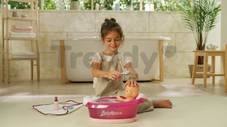 Vanička s tečúcou vodou elektronická Violette Baby Nurse Smoby s jacuzzi kúpelom a Led osvetlením pre 42 cm bábiku