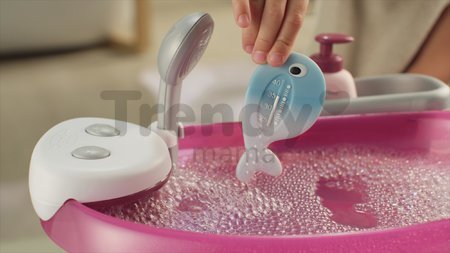 Vanička s tečúcou vodou elektronická Violette Baby Nurse Smoby s jacuzzi kúpelom a Led osvetlením pre 42 cm bábiku