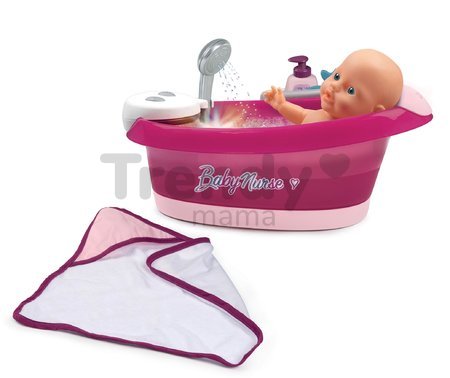 Vanička s tečúcou vodou elektronická Violette Baby Nurse Smoby s jacuzzi kúpelom a Led osvetlením pre 42 cm bábiku