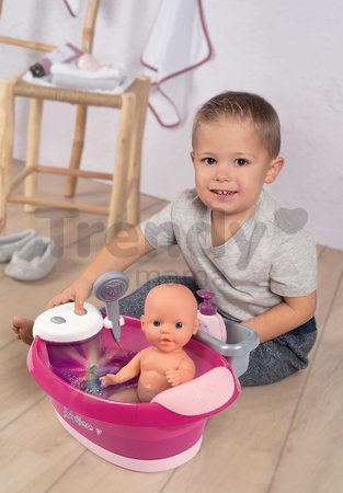 Vanička s tečúcou vodou elektronická Violette Baby Nurse Smoby s jacuzzi kúpelom a Led osvetlením pre 42 cm bábiku