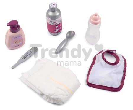 Prebaľovacia taška s pamperskou Violette Baby Nurse Smoby so 7 doplnkami s nastaviteľným ramienkom