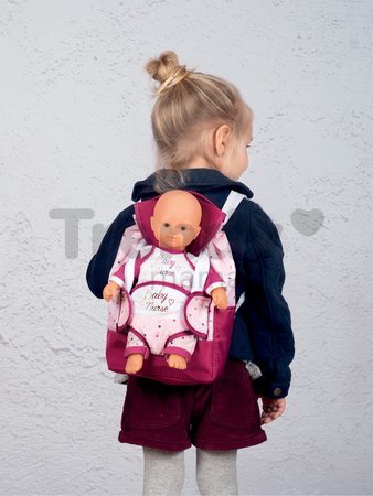 Batoh s klokankou pre 42 cm bábiku Violette Baby Nurse Smoby a s vreckom pre fľašku nastaviteľné ramienka