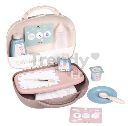 Prebaľovacie potreby v kufríku Vanity Natur D'Amour Baby Nurse Smoby pre bábiku s 12 doplnkami