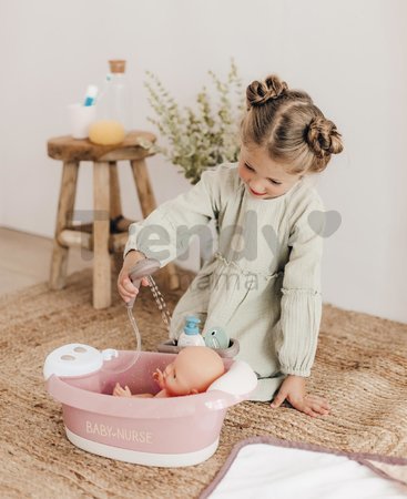 Vanička s tečúcou vodou v sprche Balneo Bath Natur D'Amour Baby Nurse Smoby s jacuzzi kúpeľom so svetlom a bublaním elektronické
