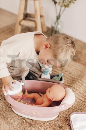 Vanička s tečúcou vodou v sprche Balneo Bath Natur D'Amour Baby Nurse Smoby s jacuzzi kúpeľom so svetlom a bublaním elektronické