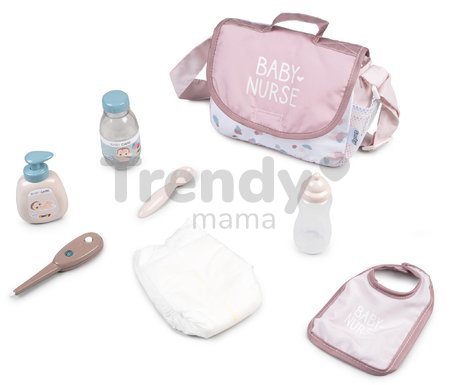 Prebaľovacia taška s plienkou Changing Bag Natur D'Amour Baby Nurse Smoby s 8 doplnkami pre 42 cm bábiku