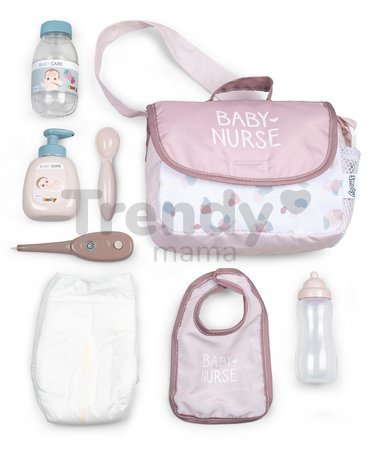 Prebaľovacia taška s plienkou Changing Bag Natur D'Amour Baby Nurse Smoby s 8 doplnkami pre 42 cm bábiku