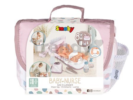 Prebaľovacia taška s plienkou Changing Bag Natur D'Amour Baby Nurse Smoby s 8 doplnkami pre 42 cm bábiku