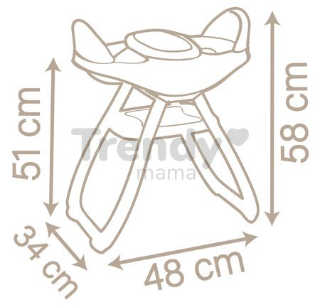 Jedálenská stolička pre dvojičky Twin Highchair 2in1 Natur D'Amour Baby Nurse Smoby pre 42 cm bábiky so 4 doplnkami od 24 mes