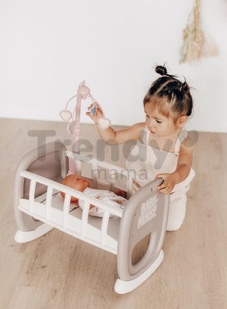 Kolíska s kolotočom Baby´s Cot Natur D'Amour Baby Nurse Smoby pre 42 cm bábiku od 18 mes